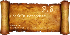 Parák Bernadett névjegykártya