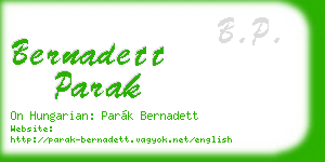 bernadett parak business card