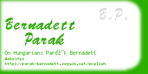 bernadett parak business card
